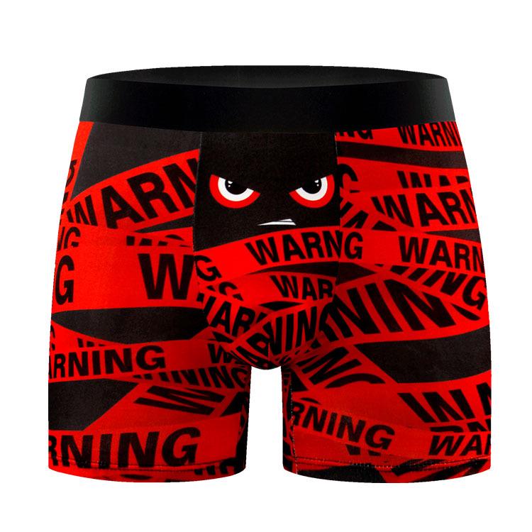 Men's European & American Size 3D Print Long Boxer Briefs