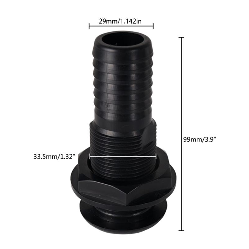 Thru Hull Fitting Marine Through Hull Fitting Drain Fit 1'' Hose Straight Thru-Hull Exhaust Scupper Thru Drain Connector