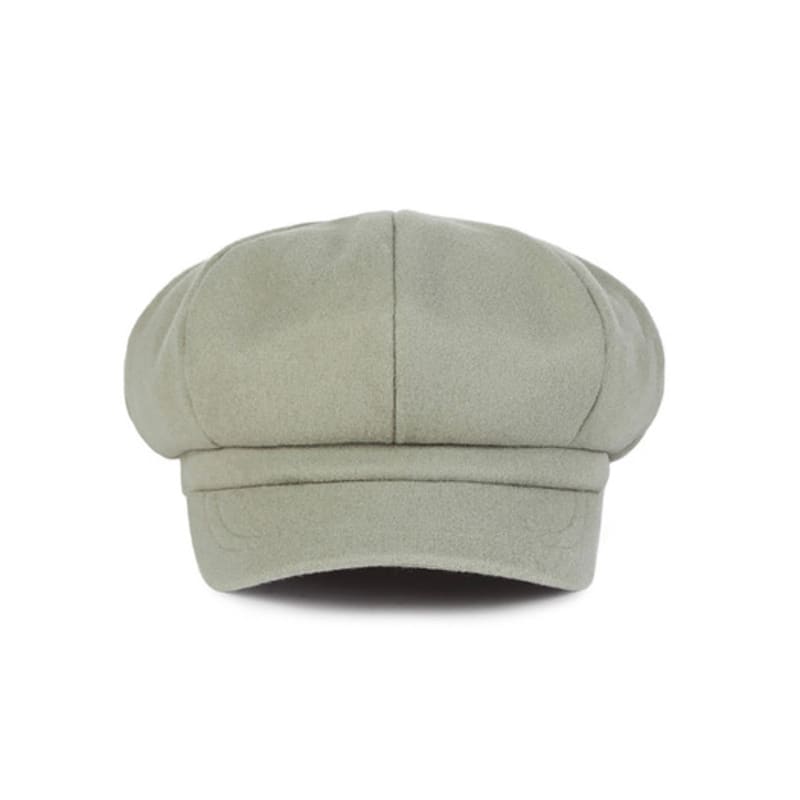 VARZAR VA Square Studded Wool Newsboy Cap Green