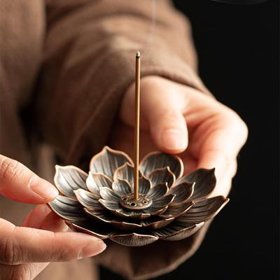 Incense Holder for Sticks,Incense Burner, Lotus Detachable Ash Catcher for Home Decor,Yoga SPA Fragrance Accessories