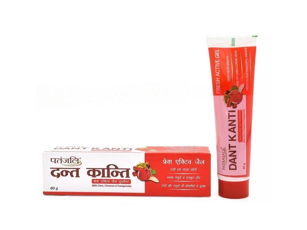 Fresh Active Gel Toothpaste - Deep Fresh Breath, Healthy Gums, Strong Teeth Patanjali Dant Kanti