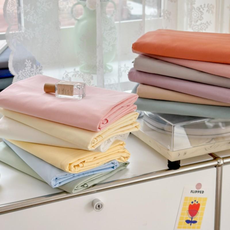 Zestaw prześcieradeł z gumką z bawełny pranej w jednolitym kolorze: Całkowicie otulający, antypoślizgowy narzutka na łóżko - Trzyczęściowy na każdą porę roku