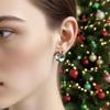 Exquisite Christmas Stud Earrings with Drip Oil & Inlaid Diamonds - Festive Fashion Jewelry