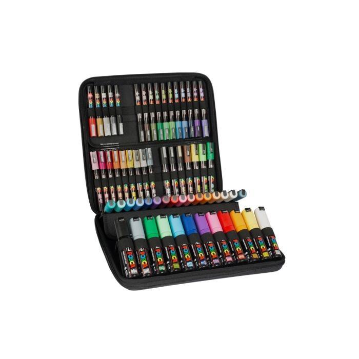 Mallette posca noire 60 marqueurs assortis
