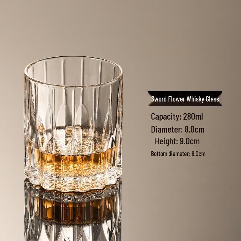 ZISIZ Crystal Glass Whiskey & Cocktail Set