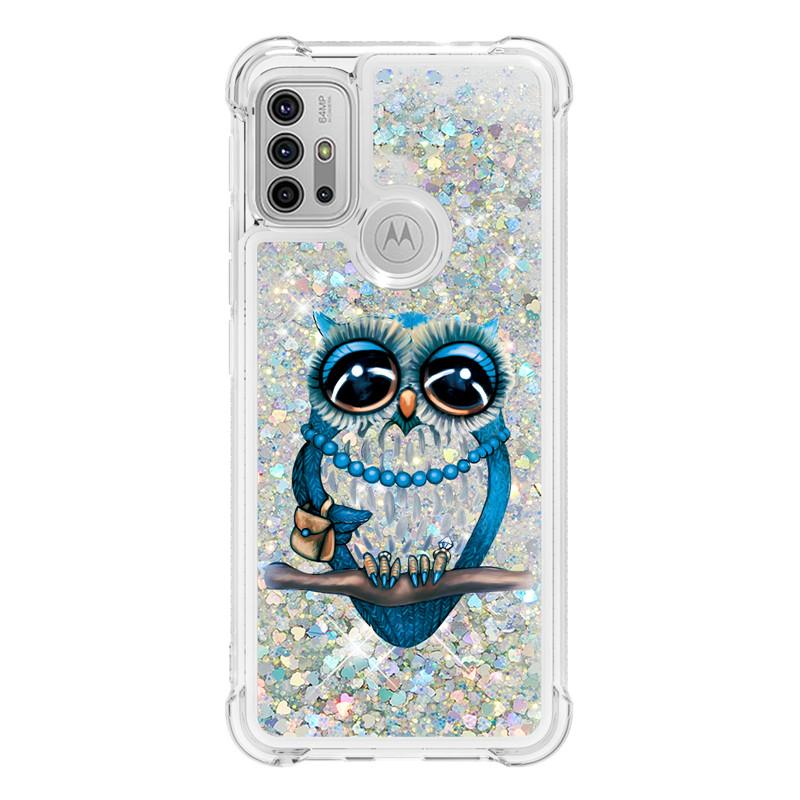 Liquid Phone Case For Motorola Moto G30 G20 G10 G Pure Stylus Play E7 Power 2021 Cover Painted Glitter Quicksand Capa