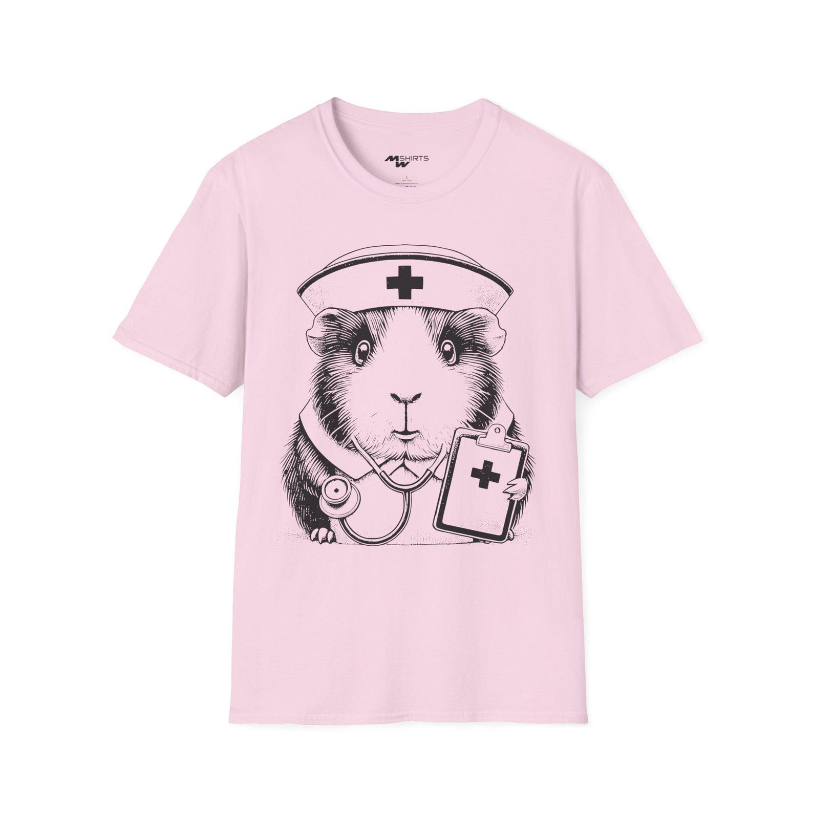 Engraved Nurse Guinea Pig T-Shirt/ Unisex Softstyle T-Shirt 2XL