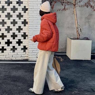 Korean Style Elegant Hooded Short Cotton Puffer Jacket for Women