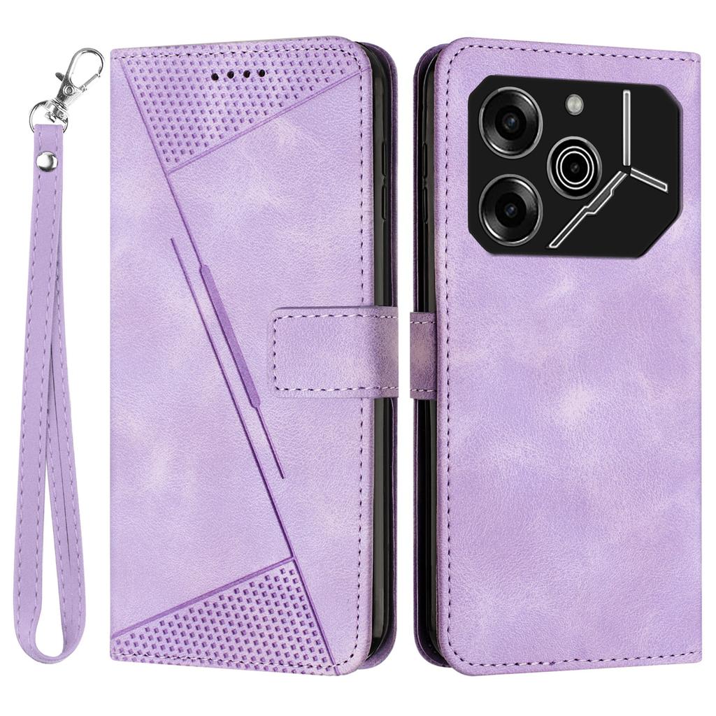 For TECNO Pova 6 Pro 5G LI9 Case Triangle Imprinted PU Leather Wallet Smartphone Cover