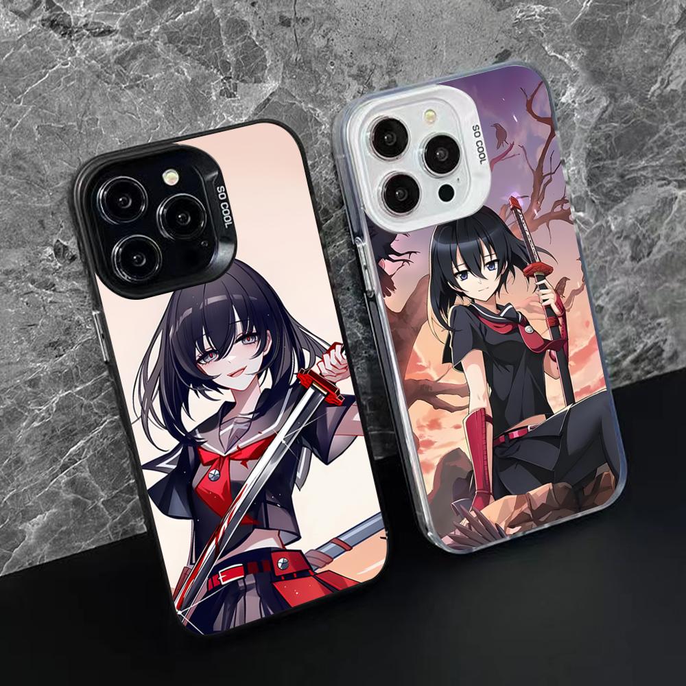 Akame Kurome Translucent Mobile Phone Case for iPhone 17 16 15 14 13 12 11 X XR XS Air Pro Max Plus Colorful Cover