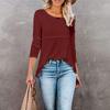 Women's  Loose Round Neck Long Sleeve Hollow Back Top
