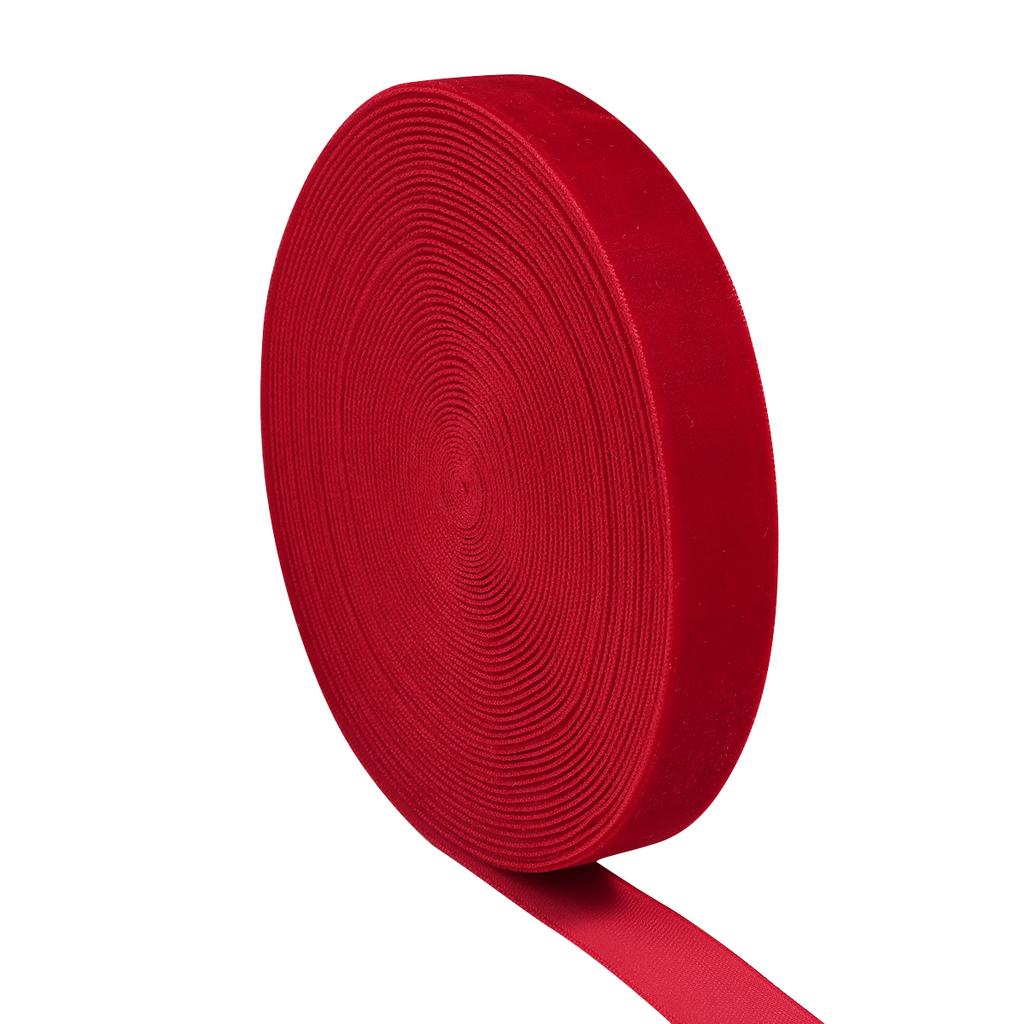 5-10yards/roll Velvet Ribbon Wine Red Color Single Face Flocking Ribbon For DIY Christmas Party Gift Bouquet Wrapping Decoration