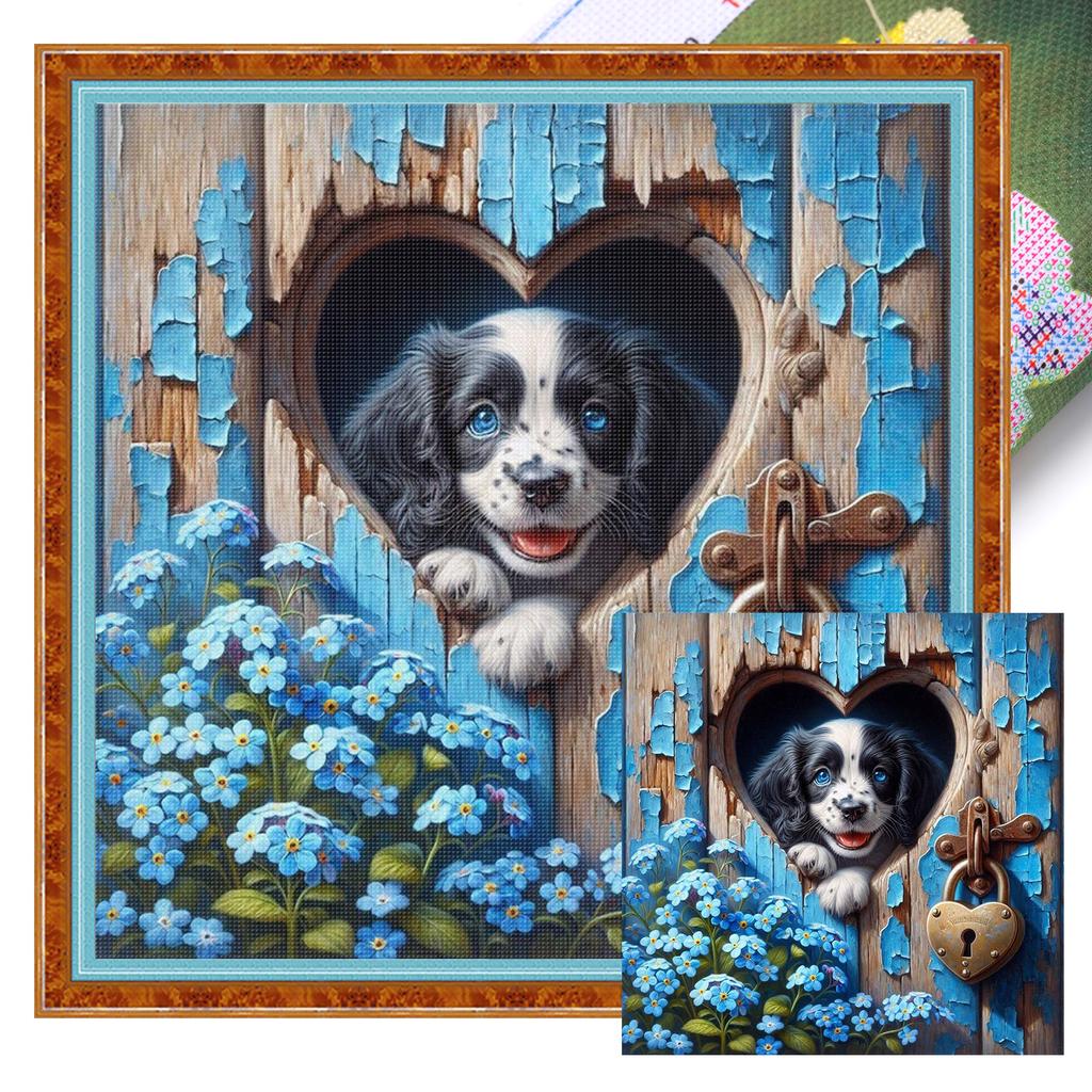Animal Full 11CT DIY Stamped Printed Cross-Stitch Kits 15.75x15.75in Cross Stitch Art and Crafts Kits for Adults Home Decor