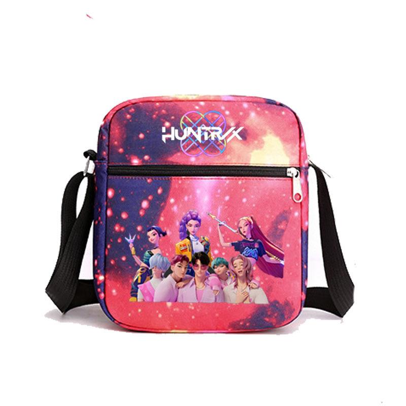 KPOP Oxford Cloth Print Crossbody Lunch Bag for Students Casual Shoulder Bag with Cartoon Design