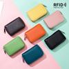 Card bag Organ zipper Men's cowhide RFID anti-theft brush Magnetic leather Women's card holder