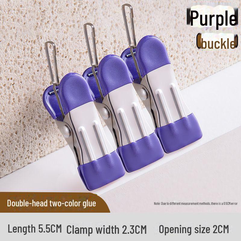 Compact Stainless Steel Windproof Clothespins - Durable Outdoor Clips for Dorms & Mosquito Nets