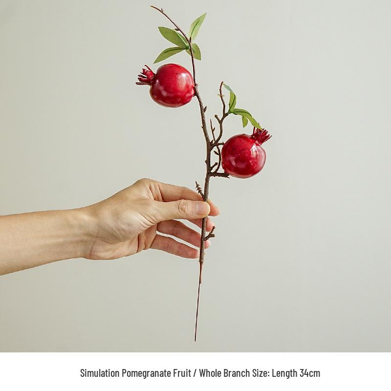 Artificial Flower Arrangement for Home Decor - Persimmon and Pomegranate Branches for Living Room, Dining Table, or Entrance Hall Display