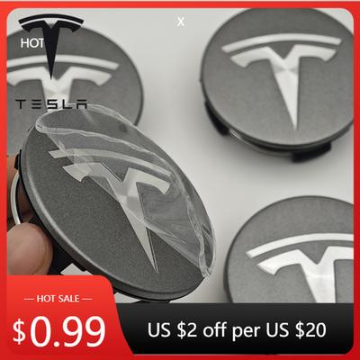 Automobilio lipdukas 100 vnt. 56 mm šviesiai pilkas Tesla ratlankio padangos centrinis dangtelis logotipas Tesla originaliems ratlankių dangteliams Model3 Model Y Model S X A