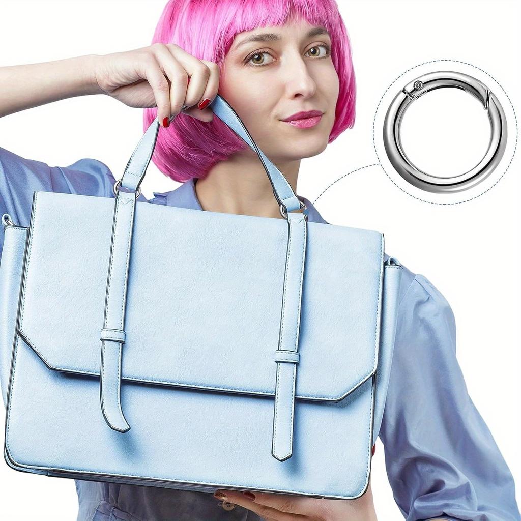 5 Spring O-Ring Alloy Circular Snap Trigger Spring O-Ring Snap Ring Keychain for Bags and Handbags DIY Crafts
