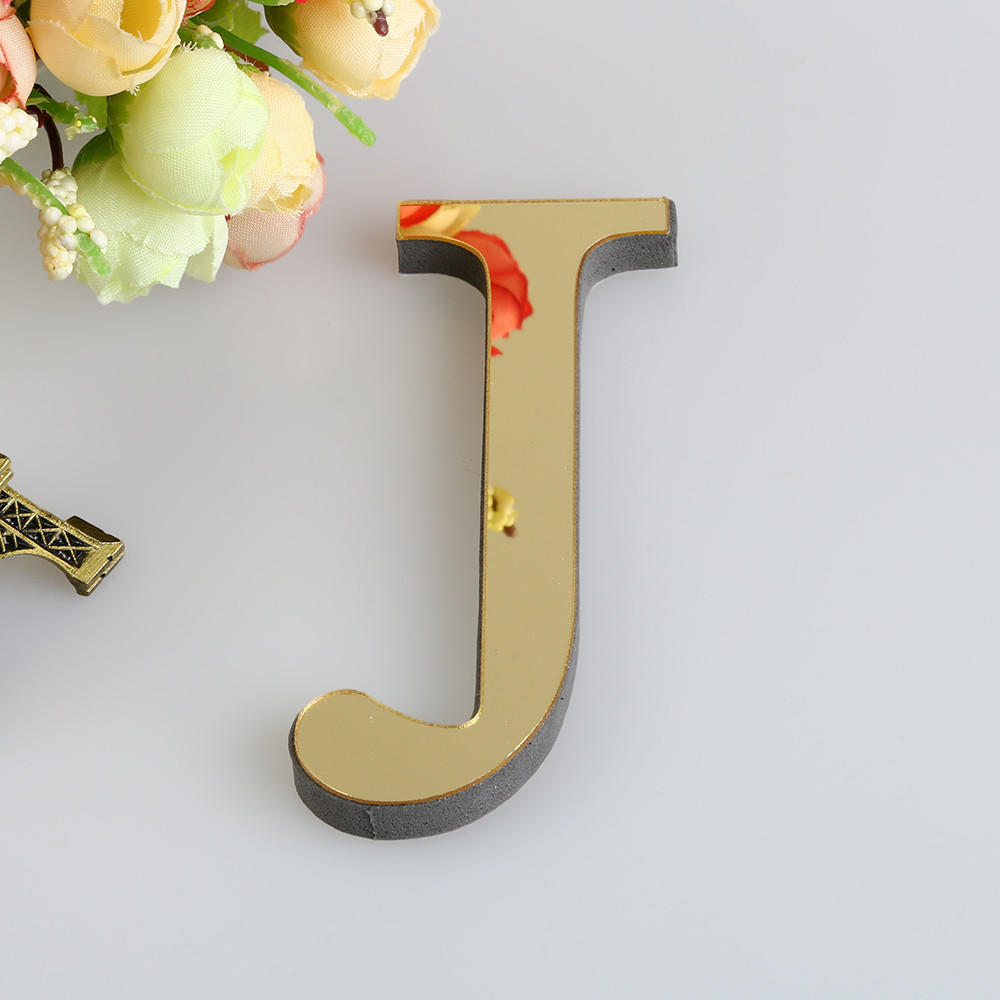 10CM 3D Mirror 26 Letters DIY Acrylic Wall Stickers For Alphabet Wedding Love Letters English Wall Art Home Decor