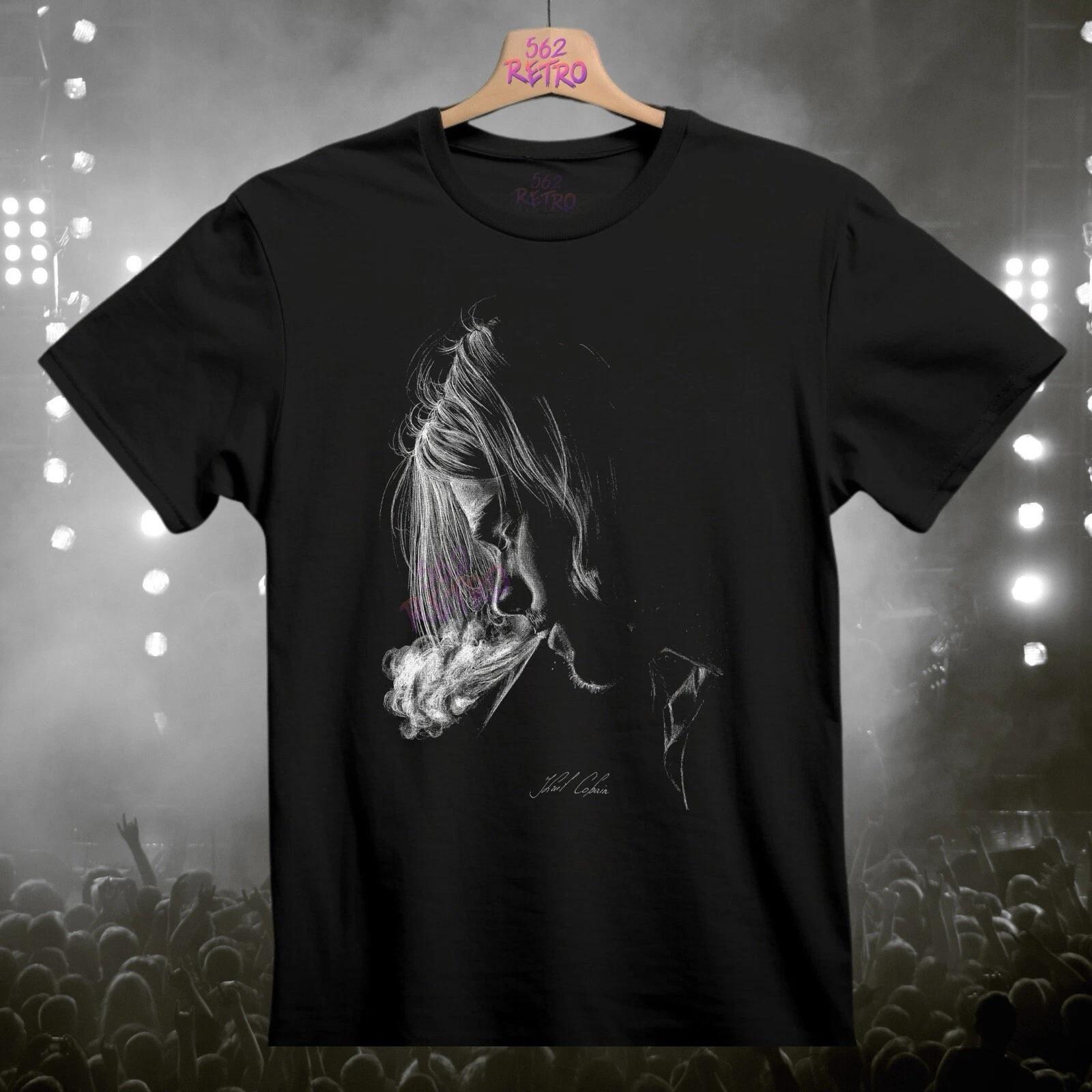 Kurt Cobain Nirvana Grunge Rock Band T-Shirt Black S-3XL S
