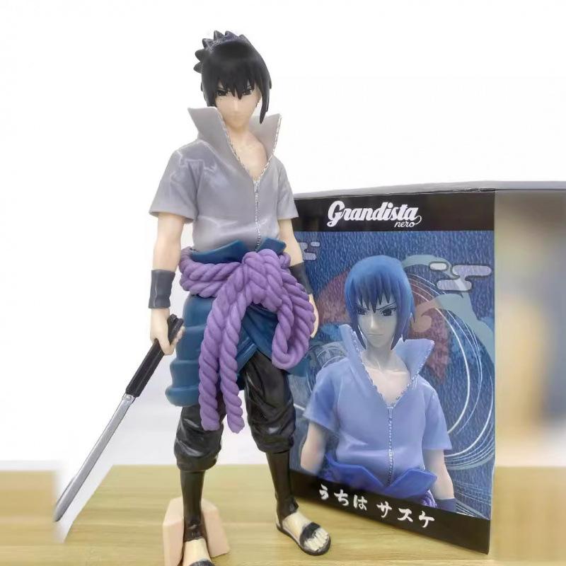 Naruto Figure Group, Oversized Second-generation Sasuke Standing Posture, Knife, Wind Pass, Adult Uchiha Sasuke Ornament