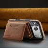 Magnetic Attraction Leather Case for iPhone 17 Pro Max 16E Air 16 15 Plus 14 Pro 13 12 Detachable Card Bag Holder Phone Cover