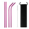 Mixing Color Reusable Metal Drinking Straws 304 Stainless Steel Straw Set with Cleaner Brush Bar Drinkware Party Accessory
