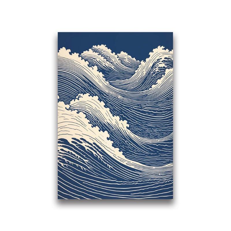 Waves Line Art Pictures Surfing Penguin Manta Dolphin Whale Prints Canvas Painting for Home Living Room Decoration