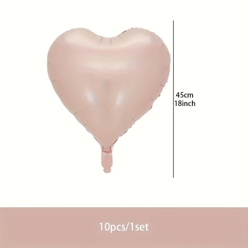 10pcs/set 18 Inch Pink Heart-Shaped Aluminum Foil Balloons Weddings Engagements Anniversaries Mother's Day Graduation Decoration