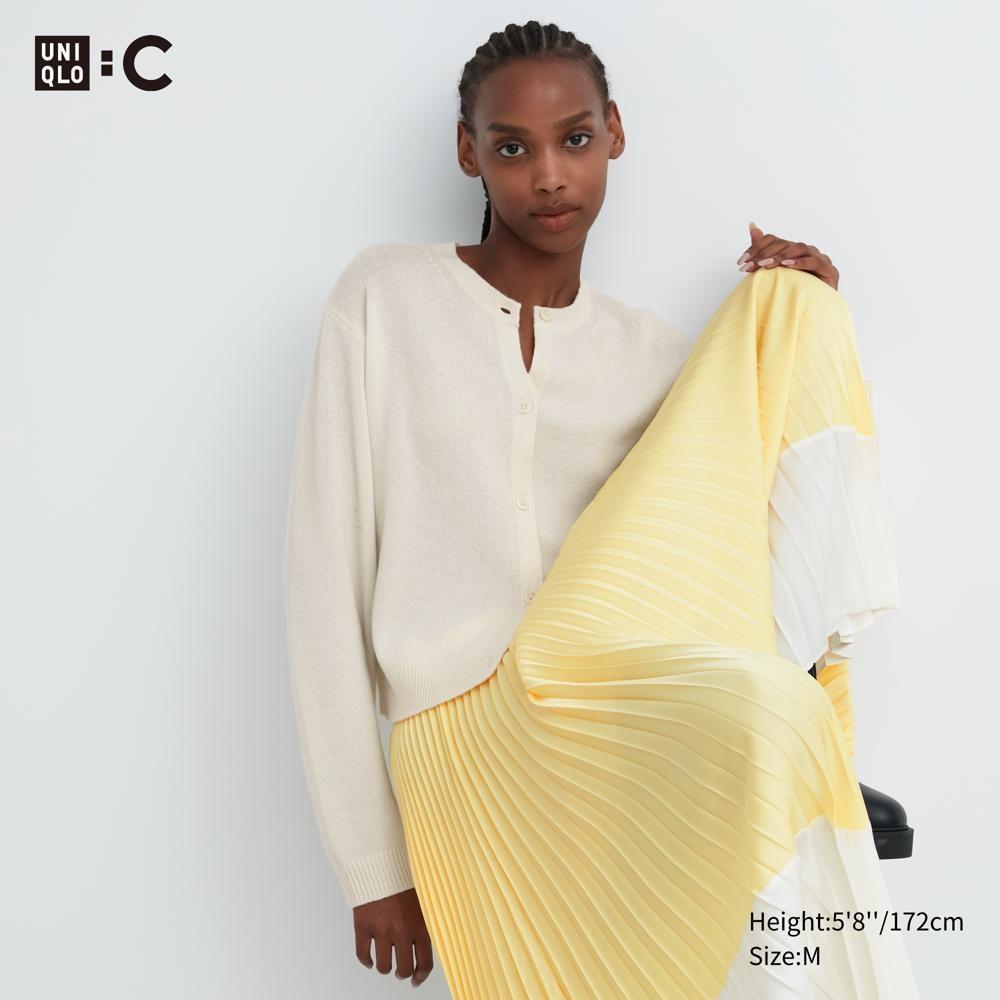 

Короткий кашемировый кардиган UNIQLO с круглым вырезом (Длинный рукав)