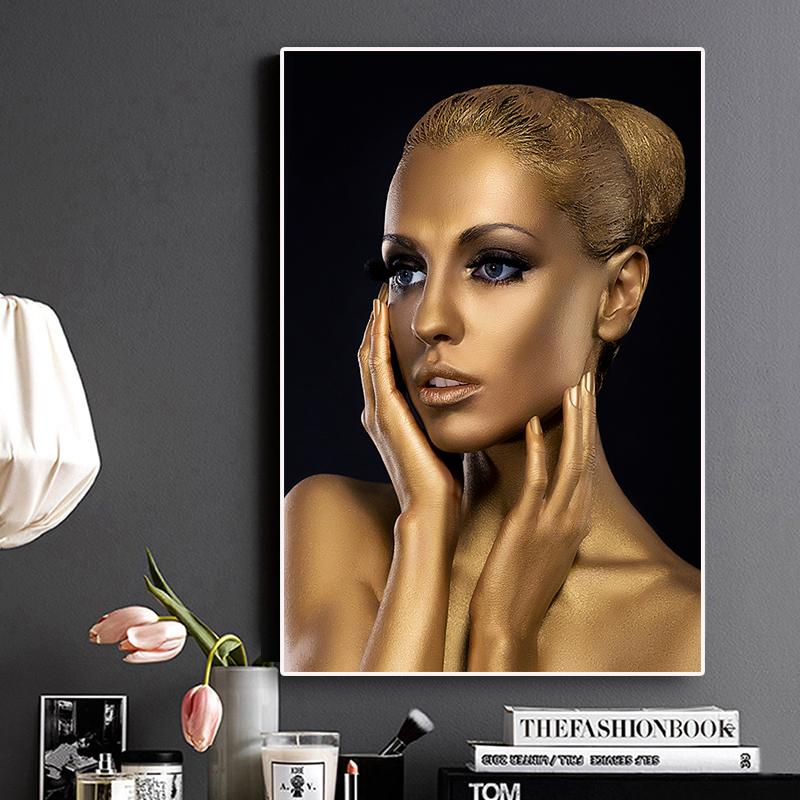 Modern Gold Nude Girl Posters and Prints Wall Pop Art Canvas Painting Nordic Picture Home Decoration for Living Room Decorative