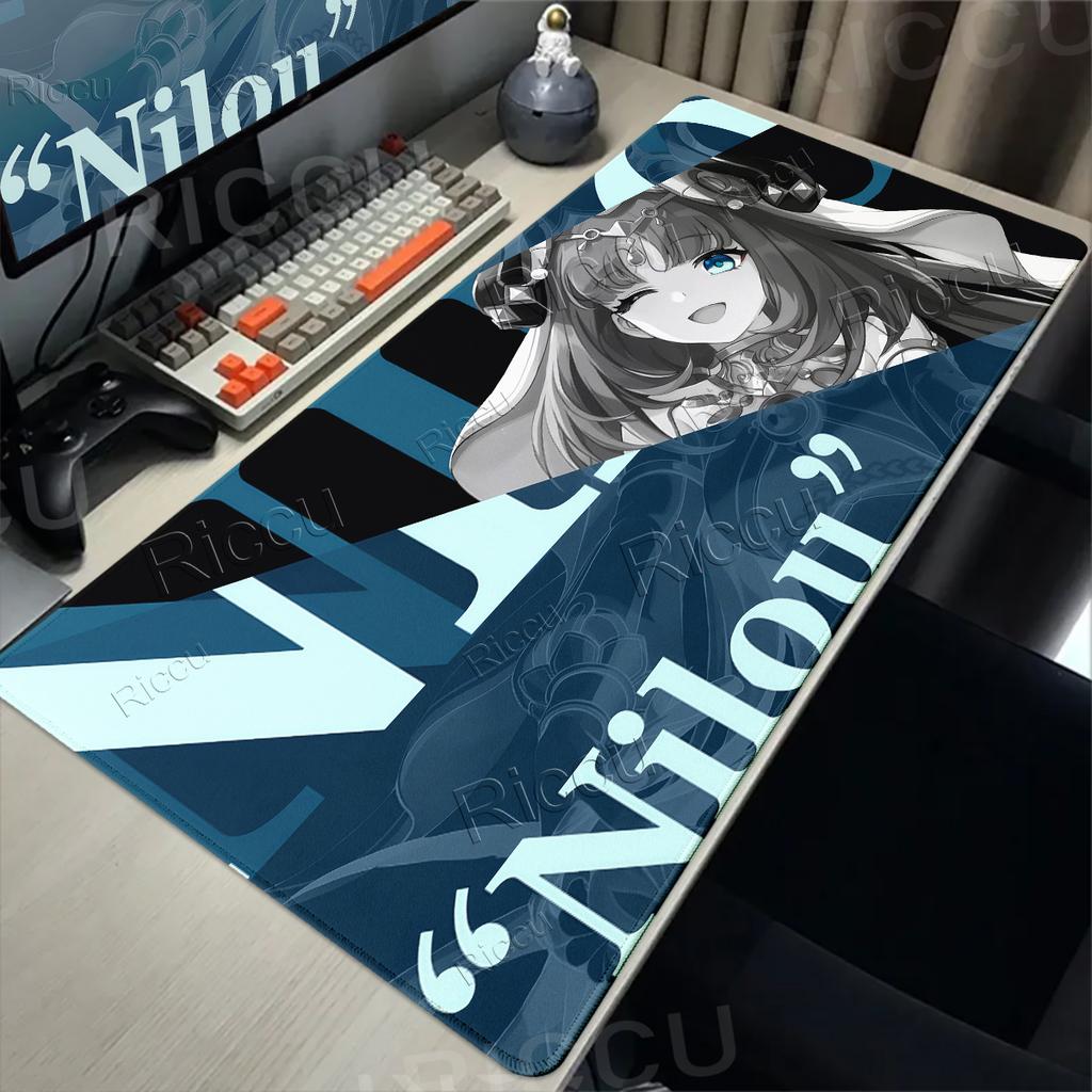 Anime Mouse Pads Genshin Impact Hutao Sigewinne Character Cartoon Pattern Mouse Pad Gamer Anti-slip Carpet Aesthetics Rubber Mat