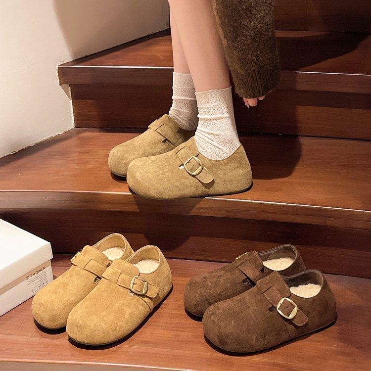 Dicksohlige, innen erhöhende All-Inclusive-Boken-Schuhe, einpedalige Einzelschuhe für Damen 2025 neue Herbst-Explosion Boken Doudou-Schuhe