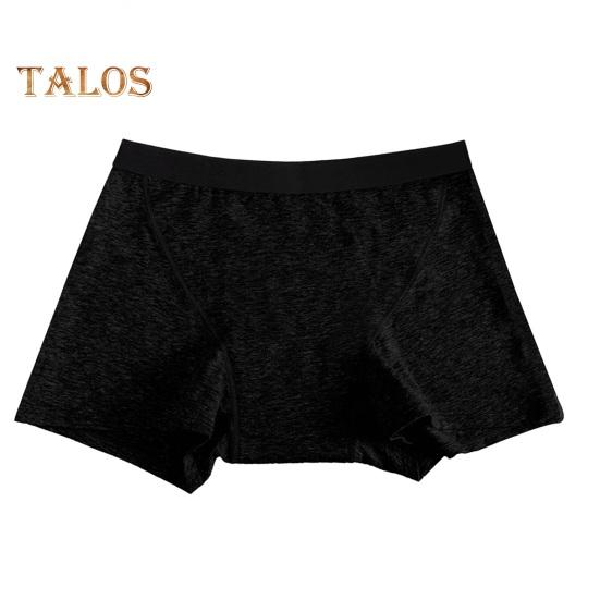 Women's Cotton Menstrual Briefs 4-Layer Leak-Proof Middle Waist Period Underwear Nighttime Absorbent Boyshorts for Heavy Flow Ladies Girls
