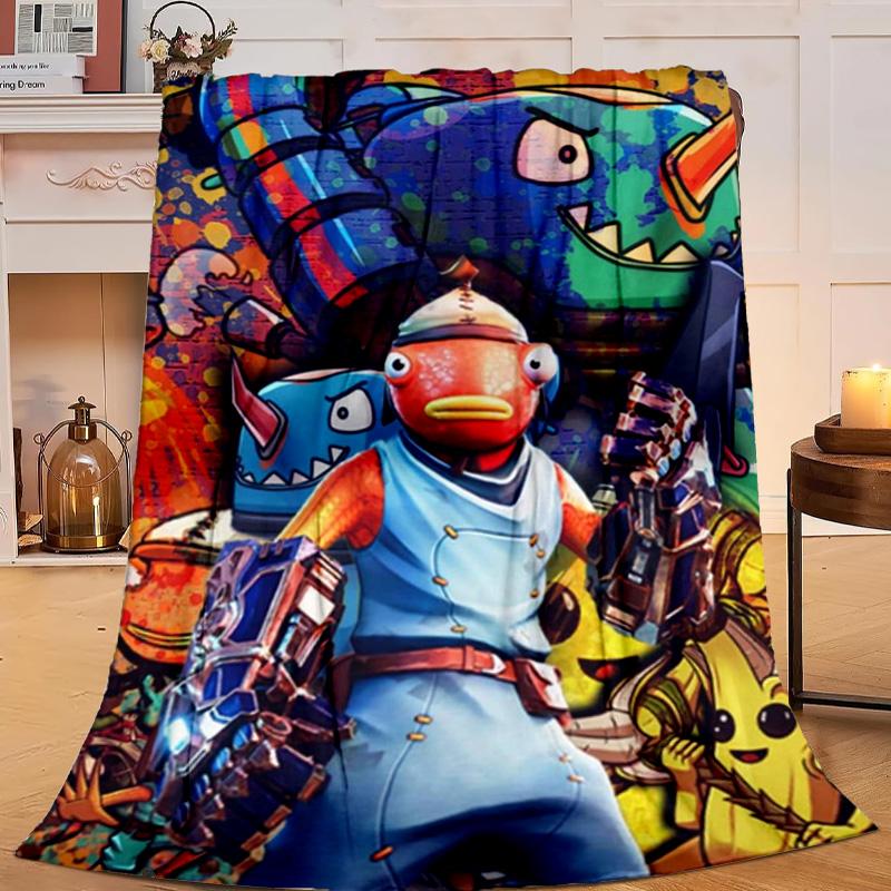 1PC Game Fort-nite Flannel Blanket Gift, Suitable for Both Men And Women, Soft Ideal for Beds And Sofa, Birthday Or Christmas Gift