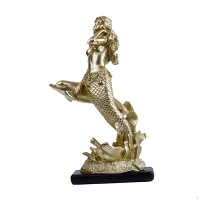 Mermaid Statue Tabletop Ornament Artwork Craft Collection Sculpture, Resin Figurine for Shelf Home