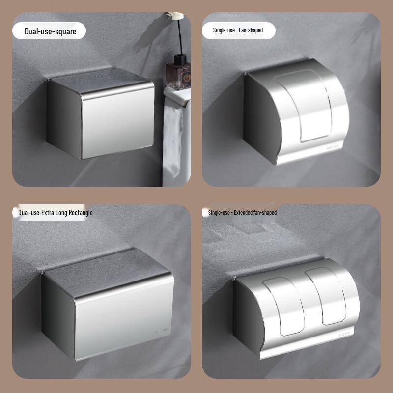 Shixun Wall-Mounted 304 Stainless Steel Toilet Paper Holder with Shelf