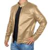 Trade Mens Retro Style Stand-up Collar Leather Jacket Slim Fit Multi-pocket Casual Outerwear