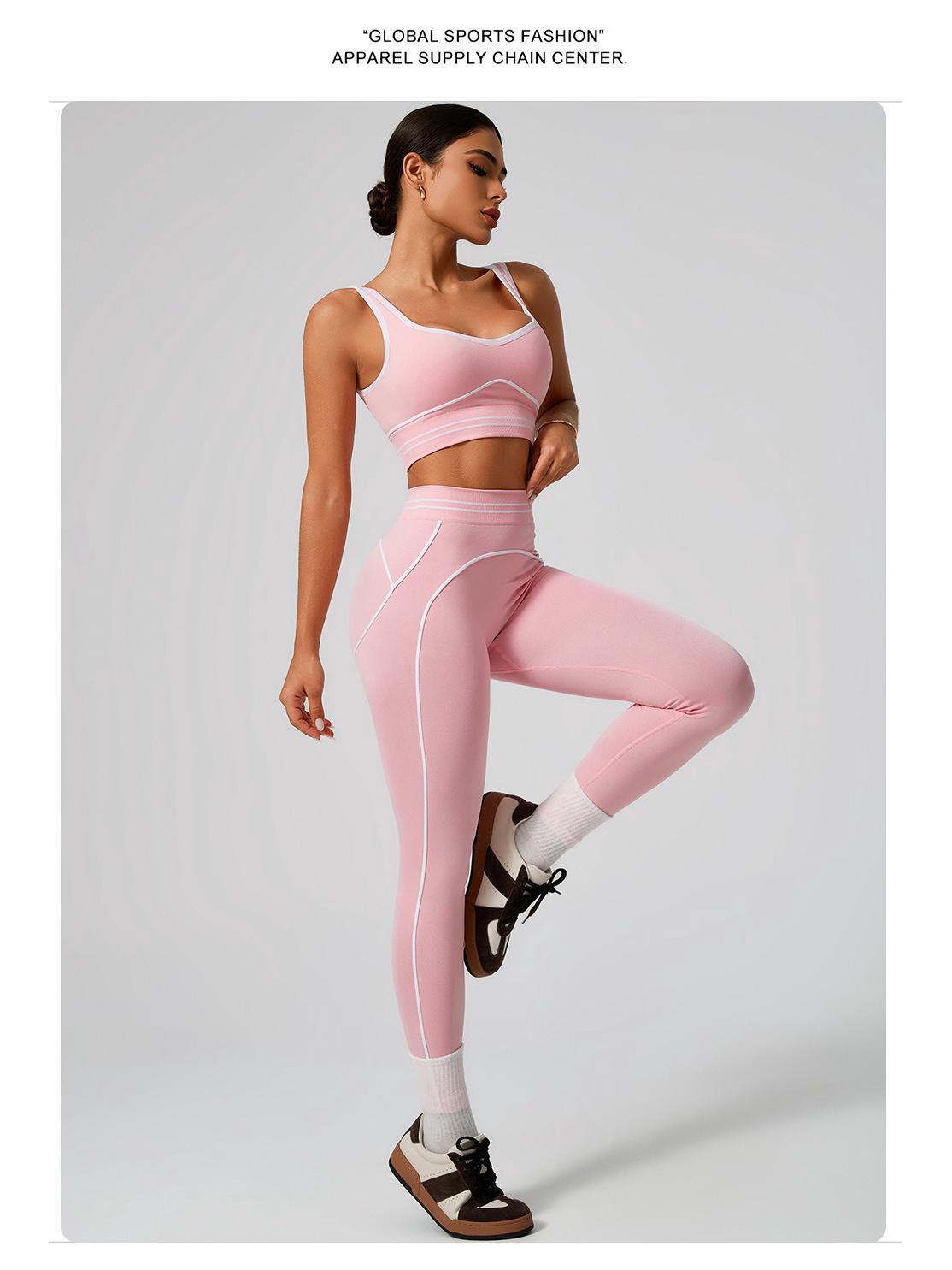 

WF1326 Спортивний жилет без рукавів і набір для йоги з високою талією для контролю живота Medium рожевий