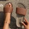 Ladies' Thick Soled Sandals, Round Toe Comfortable and Versatile in Spring and Summer, Mid Heeled Beach Shoes with Sponge Heels
