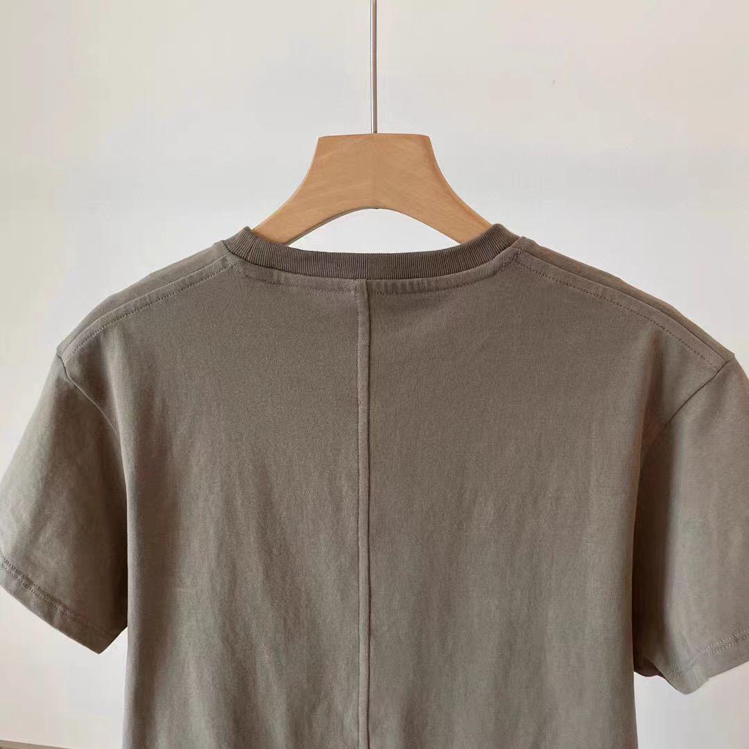 

THE ROW Весенне-летняя хлопковая футболка с круглым вырезом Wesler Extra Small коричневый/серый