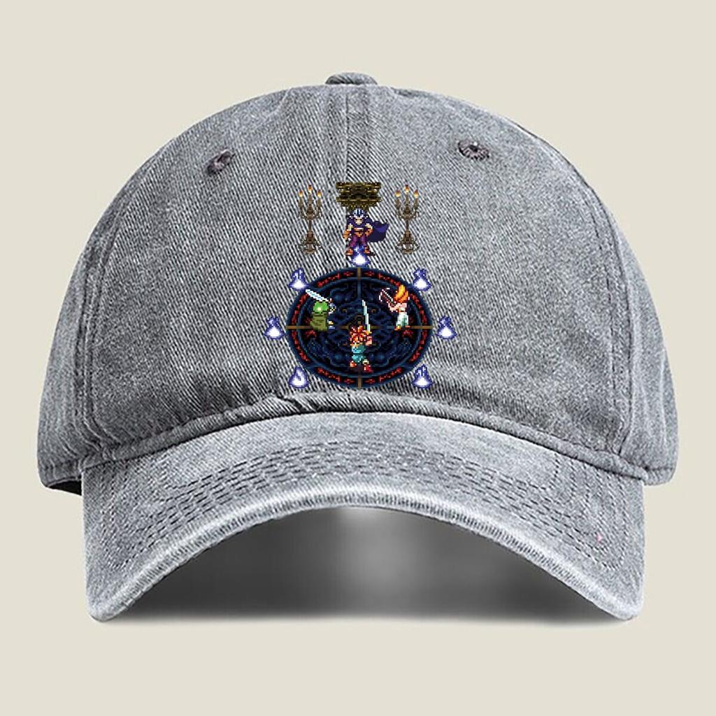Retro Game Character Battle Fashion Washed Baseball Cap Hat Outdoor Activities