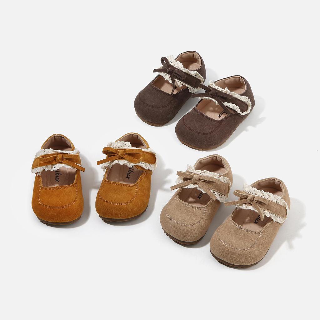 Frühling 2026 Baby Mädchen Schleife Weiche Sohle Leder Lauflernschuhe - Prinzessinnen Ballerinas