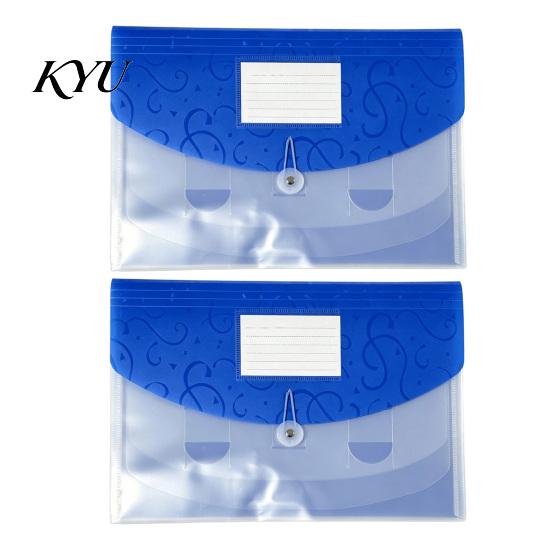 Student File Holder Expandable Document Folder with Label Slot, Layered Design Waterproof PP Envelope, Secure Rope Closure Organizer for Office