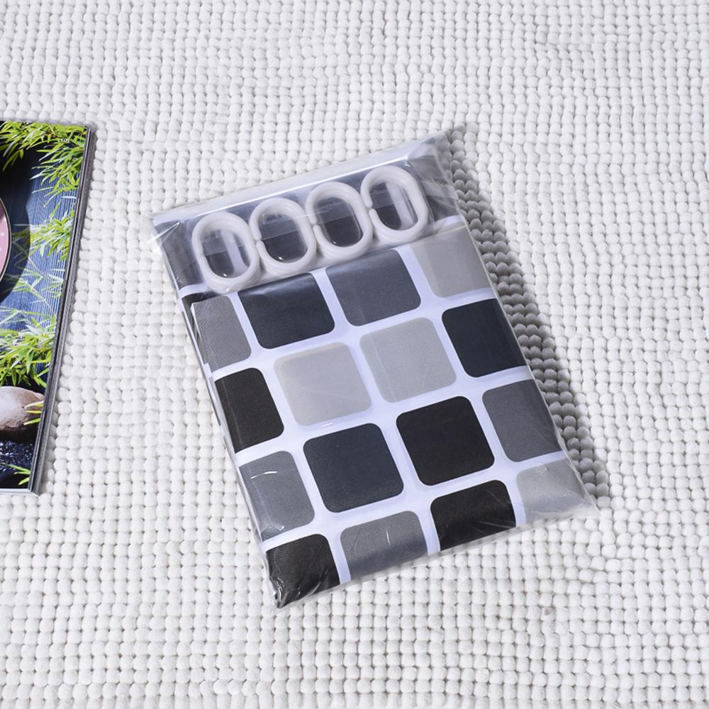 1pc Waterproof Shower Curtain Geometric Printed Bath Curtains Mosaic Pattern Polyester Cloth