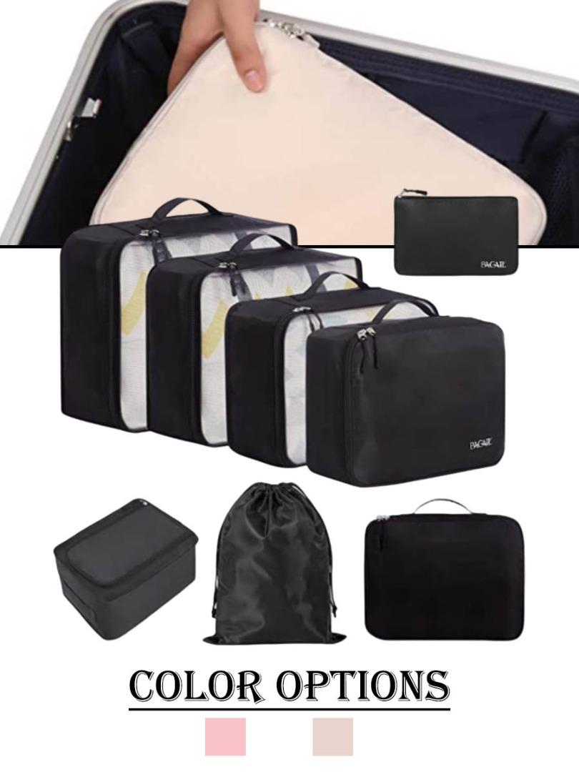 

PDTO 8PCS Packing Cubes Travel Pouches Luggage Organiser Suitcase Clothes Storage Bag