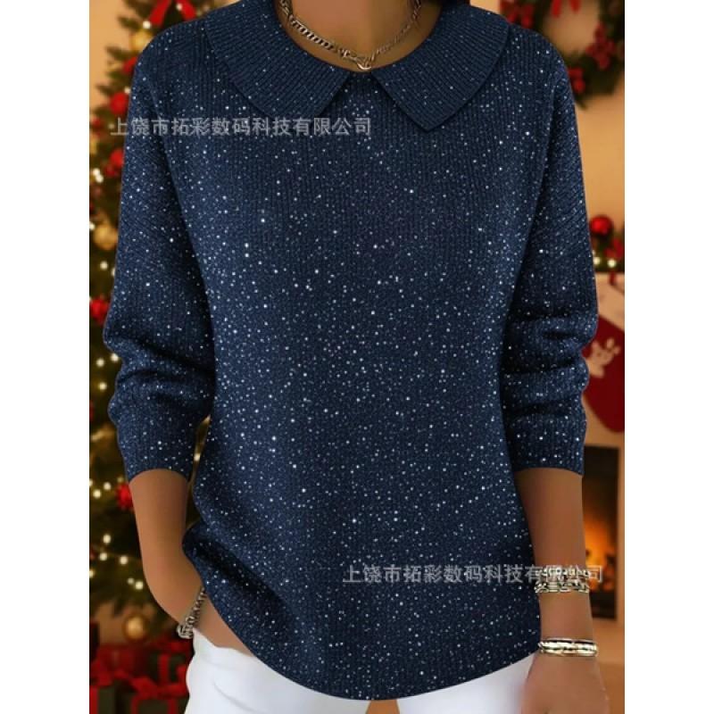 Womens Oversized Long Sleeve Crewneck Sweatshirt 2025 Fall Casual Pullover With 3D Print Acrylic Fabric