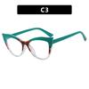 Stylish Color-Block Cat-Eye Frames Anti-Blue Light Non-Prescription Glasses Classic Cycling and Driving Eyewear for Women