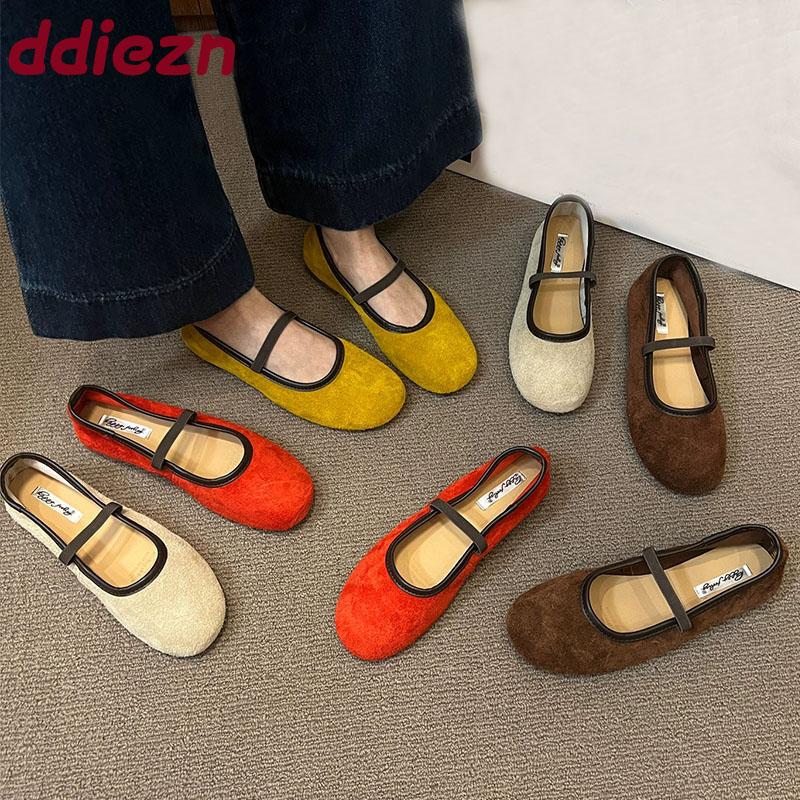 Fashion Fashion Round Toe Ladies Mary Janes Flats Shoes Soft Female Slip On Footwear Shallow Women Flats With Shoes